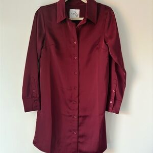 NWOT Women’s Gorgeous Sam Edelman Burgundy Button-Up Shirt Dress - SIZE 6